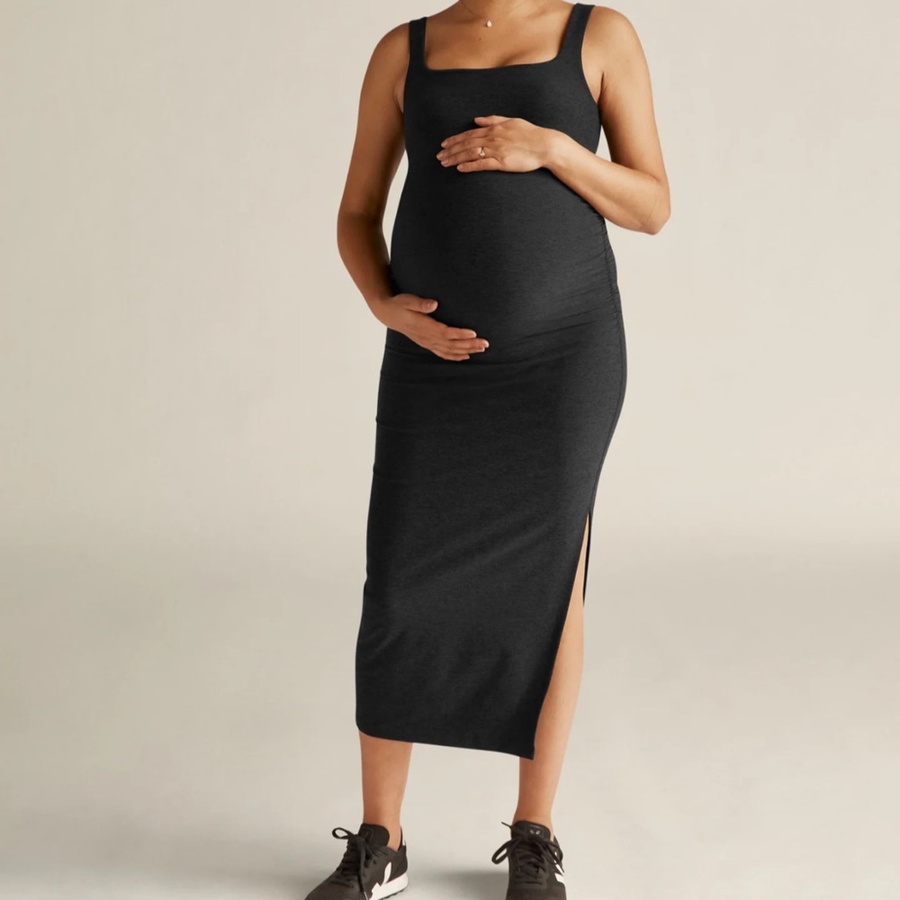 Beyond Yoga Spacedye Icon Maternity Dress in darkest night size L EUC